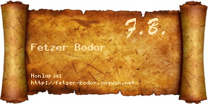 Fetzer Bodor névjegykártya